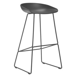 About a stool AAS 38 Bar stool - H 65 cm - Steel sled base by Hay Black