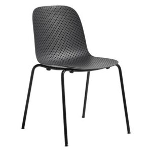 13eighty Stacking chair - / Perforated plastic by Hay Black