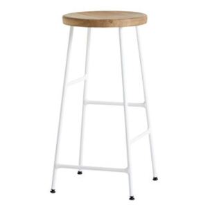 Cornet Bar stool - / H 65 cm - Wood & metal by Hay White/Natural wood