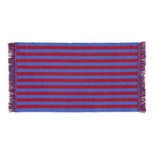 Stripes and stripes Rug - / 95 x 52 cm - Cotton by Hay Blue/Red