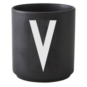 A-Z Mug - / Porcelain - Letter V by Design Letters Black