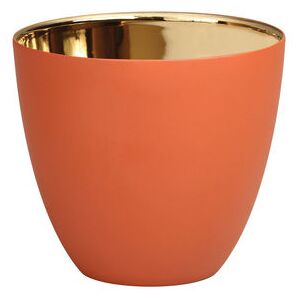 Summer Large Candle holder - / H 8 cm - Porcelain by & klevering Orange/Gold