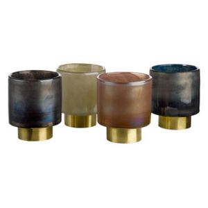 Belt Small Candle holder - Set of 4 - Glass by Pols Potten Multicoloured