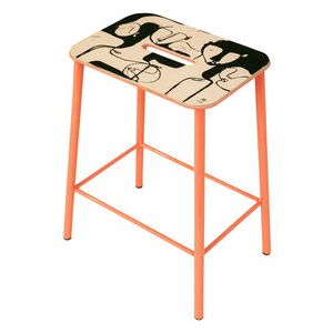 Adam Cuir by Anna Mörner Stool - / H 50 cm - Limited, numbered edition - 20 years of MID by Frama Pink
