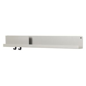 Folded Large Shelf - / L 95 cm - Metal - 2 hooks by Muuto Grey