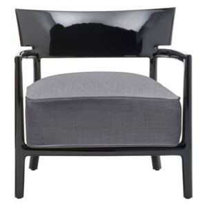 Cara Solid Color Armchair - / Tissu by Kartell Grey/Black