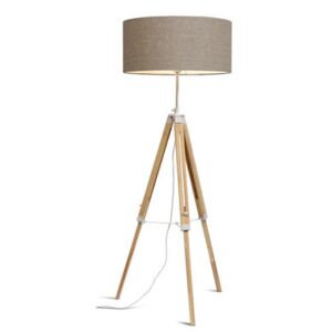 Darwin Floor lamp - / Fabric & wood - Adjustable height 143 to 173 cm by It's about Romi Beige/Natural wood