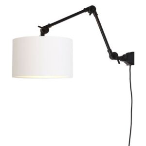 Amsterdam Medium Wall light with plug - / Fabric lampshade - L 85 cm by It's about Romi White/Black