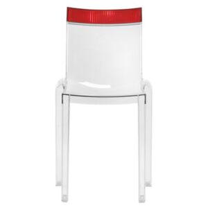 Hi Cut Stacking chair - Transparent polycarbonate by Kartell Red/Transparent