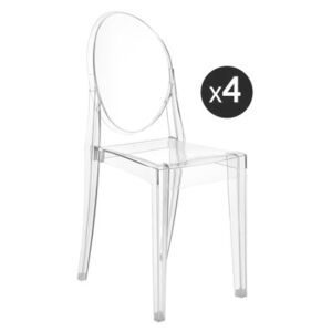 Victoria Ghost Stackable chair - transparent / Set of 4 by Kartell Transparent