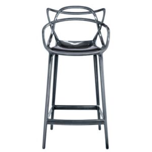 Masters Bar chair - H 65 cm - Metallized by Kartell Grey/Silver/Metal