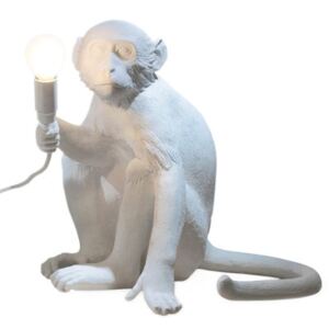 Monkey Sitting Table lamp - / Indoor - H 32 cm by Seletti White