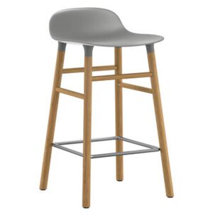 Form Bar stool - H 65 cm / Oak leg by Normann Copenhagen Grey/Natural wood