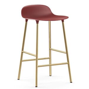 Form Bar stool - / H 65 cm – Brass foot by Normann Copenhagen Red/Gold