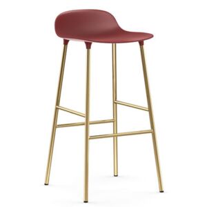 Form Bar stool - / H 75 cm – Brass foot by Normann Copenhagen Red/Gold