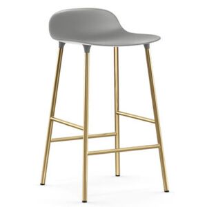 Form Bar stool - / H 65 cm – Brass foot by Normann Copenhagen Grey/Gold