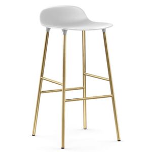 Form Bar stool - / H 75 cm – Brass foot by Normann Copenhagen White/Gold