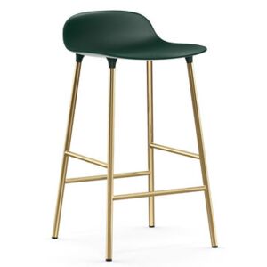 Form Bar stool - / H 65 cm – Brass foot by Normann Copenhagen Green/Gold