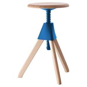 Jerry Stool - H 50/66 cm by Magis Blue/Natural wood