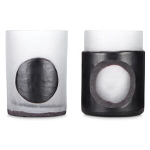 Carved Small Candle holder - / Set of 2 by Tom Dixon Black