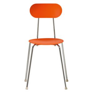 Mariolina Stacking chair - By Enzo Mari - Plastic & metal feet by Magis Orange/Metal