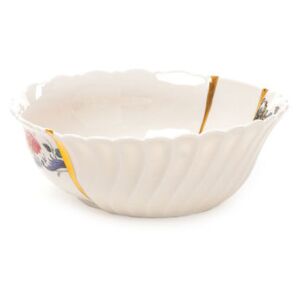 Kintsugi n°2 Salad bowl - / Ø 19 x H 7 cm - Porcelain & fine gold by Seletti White/Multicoloured