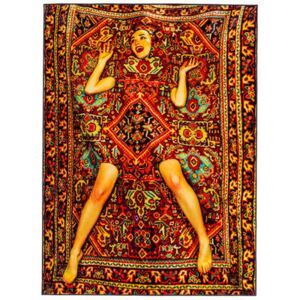 Toiletpaper - Lady on Carpet rectangular Rug - 194 x 280 cm by Seletti Multicoloured