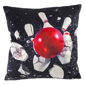 Toiletpaper Cushion - / Bowling - 50 x 50 cm by Seletti White/Red/Black