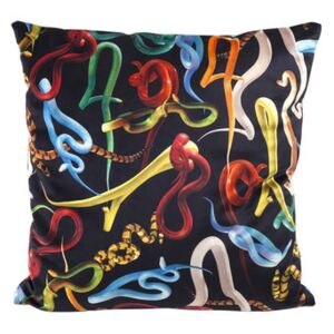 Toiletpaper Cushion - / Snakes - 50 x 50 cm by Seletti Multicoloured/Black