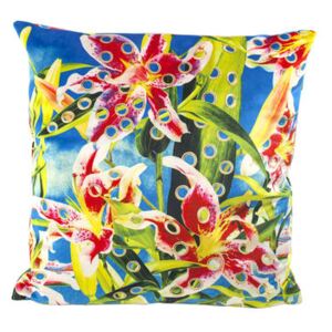 Toiletpaper Cushion - / Fleurs trouées - 50 x 50 cm by Seletti Blue/Multicoloured