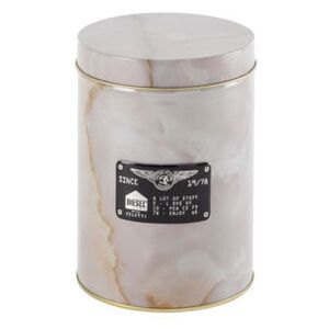 Alumarble Round Box - / Marble effect metal by Diesel living with Seletti Pink/Beige