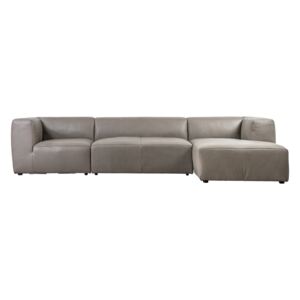 Harris Leather Chaise Sofa in Grey