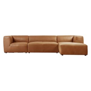 Harris Leather Chaise Sofa in Brown