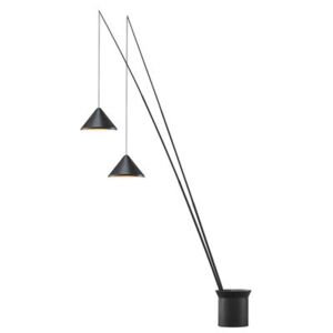 North LED Floor lamp - / 2 adjustable lampshades - Ø 40 cm by Vibia Black