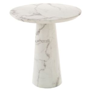 Disc Round table - / Ø 70 x H 75 cm - Marble-effect resin by Pols Potten White