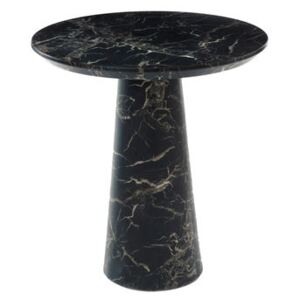 Disc Round table - / Ø 70 x H 75 cm - Marble-effect resin by Pols Potten Black