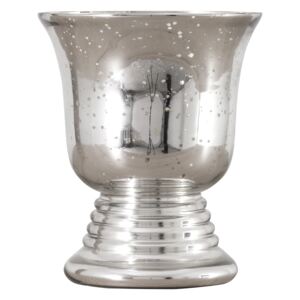 Brentley Antiqued Silver Glass Urn, Large