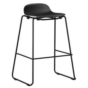 Form Bar stool - stackable / Metal legs - H 75 cm by Normann Copenhagen Black