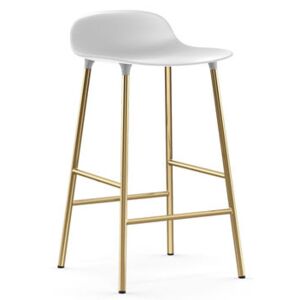 Form Bar stool - / H 65 cm – Brass foot by Normann Copenhagen White/Gold