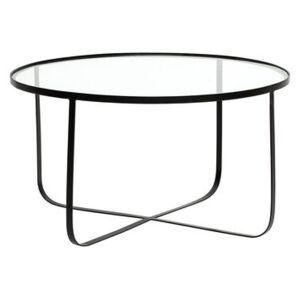 Harper Coffee table - / Ø 80 cm - Glass & metal by Bloomingville Black/Transparent