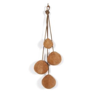 Clothes Rack Wall coat rack - / Leather balls & ropes by ENOstudio Brown