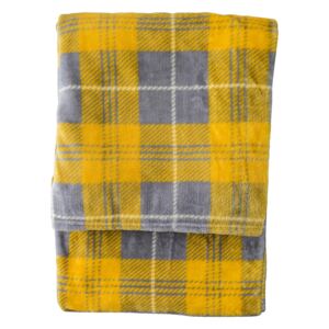 Jericho Checked Flannel Throw in Silver and Mustard