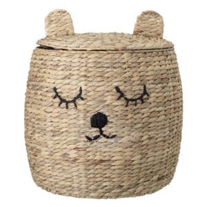 Ourson Basket - / with lid - Water hyacinth by Bloomingville Beige