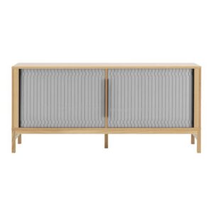 Jalousi Dresser - / L 161 cm - Wood & plastic curtains by Normann Copenhagen Grey/Natural wood