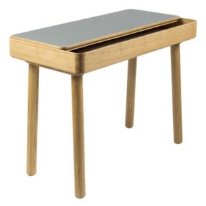 Avio Desk - / Oak & linoleum by Internoitaliano Grey/Natural wood