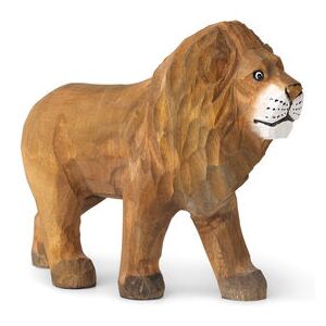 Animal Figurine - / Lion - Hand-carved wood by Ferm Living Multicoloured