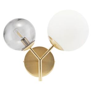 Twice Wall light with plug - / Metal & glass - L 50 cm by House Doctor White/Grey/Gold/Metal