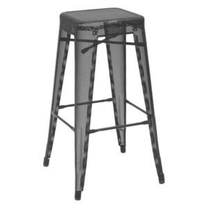 H Perforé Bar stool - H 75 cm - Glossy color by Tolix Black