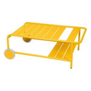 Luxembourg Coffee table - / With wheels 105 x 65 cm by Fermob Yellow