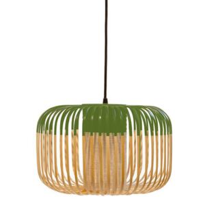 Bamboo Light S Pendant - H 23 x Ø 35 cm by Forestier Green/Natural wood